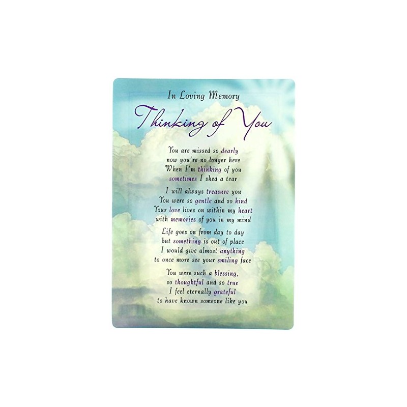 Special Thoughts Loving Memory Open Graveside Memorial Card - Thinking