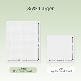 Unifree Facial Towels I Towelettes I Dry Wipes I Makeup Remover I Clean Facial Tissues in Box, Large Size 11.8 x 9.8 Inch, 50 Count Per Box, 4-boxes Value Pack, Total 200 Count