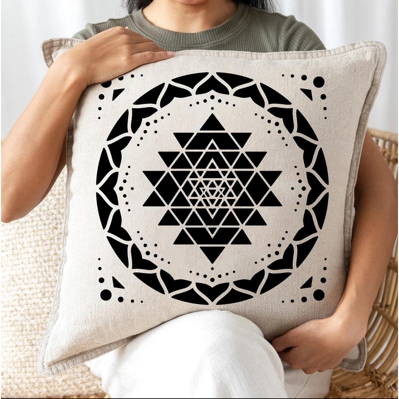 Sacred Geometry Stencil 8x8inch Reusable Hexagon Mandala Stencils Metatron's Cube/The