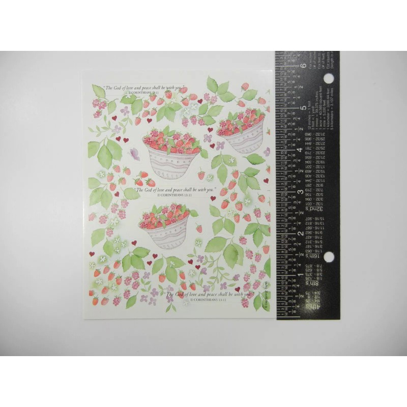 DaySpring Berries & Hearts With Bible Verses Sticker Sheet