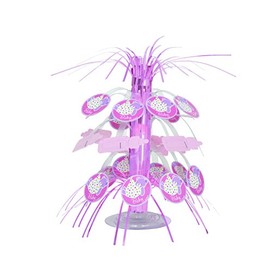 8.5" Pink Stork Girl Baby Shower Cascade Centerpiece Decoration
