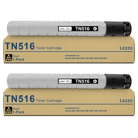 Lezzo TN326 TN324 TN515 TN514 TN513 TN512 TN516 Toner Cartridge 2-Pack AAJ7030 TN516 Black Toner Cartridge Replacement for Konica Minolta Bizhub 308E 458E 558E 658E 368E 454E 554E Printer