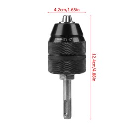 SDS to Chuck Adapter 15 Mm SDS Plus Drill Converter Chrome Vanadium Steel 2 13Mm Capacity Metal Keyless Lathe Drill Chuck Converter with SDS Adapter Accessories