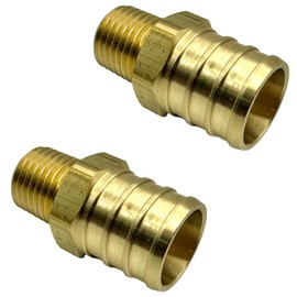 GRIDTECH (2 Pack) Brass 3/4” PEX to 1/4” NPT Male Connector Fitting, Lead-Free Adapter Heavy-Duty High-Pressure Support, Rust and Corrosion Resistant