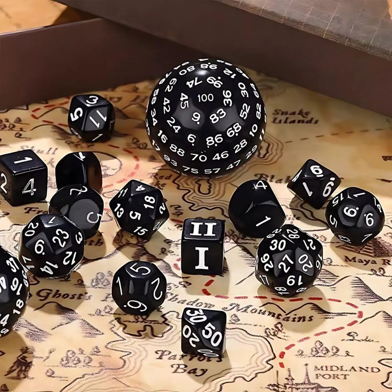 Dice Dice Set D100 Dice Polyhedral Dice Set Black D100