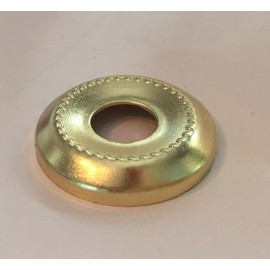 LOT OF 2 New Brass Plated steel 1-1/8" beaded check ring lamp part, slip 1/8-IPS