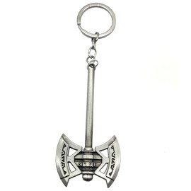 MTUERANC Axe Keychain, 1PCS Anime Keychain Tomahawk Metal Key Ring, Cool Gifts for Husband, Boyfriend (Silver)