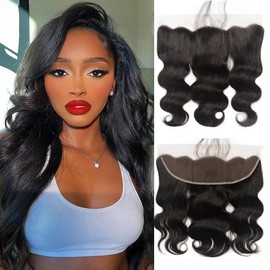 22 Inch13x4 Lace Frontal Body Wave Closure Ear to Ear HD Lace Frontal 100% Remy Human Hair Body Wave Lace Closure Natural Black 180% Density(13x4 Body Wave, 22 Inch)
