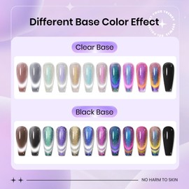 SUPWEE Magnetic Cat Eye Gel Nail Polish Set 12 Colors Cateye Gel Polish with Magnetic Stick Chameleon Cat Eye Gel Aurora Cat Eye Gel and Glass Cat Eye Gel Collection for Home DIY Manicure