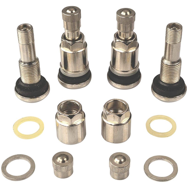 4 x silver metal valves steel valves universal rims valves