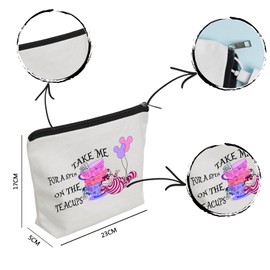 WZJHCL Spinning Teacup Makeup Pouch Bag Cartoon Cat Cosmetic Kit Bag Mad Teacup Gift Take Me For A Spin On The Teacups (Teacups)