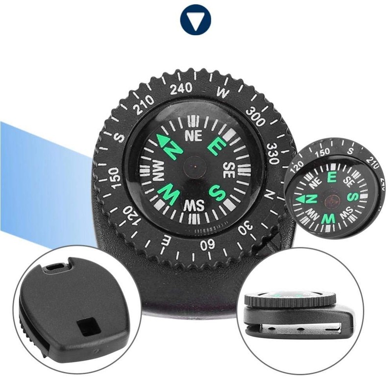 Watch Shape Compass, 2pcs Portable Hiking GPS Watch Band Slip