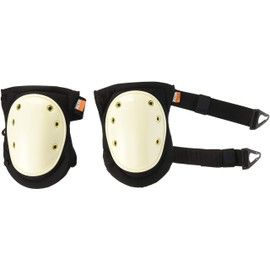 ALTA 50403 AltaFLEX Knee Protector Pad, Black Cordura Nylon Fabric, AltaLOK Fastening, Hard Cap, Long, White