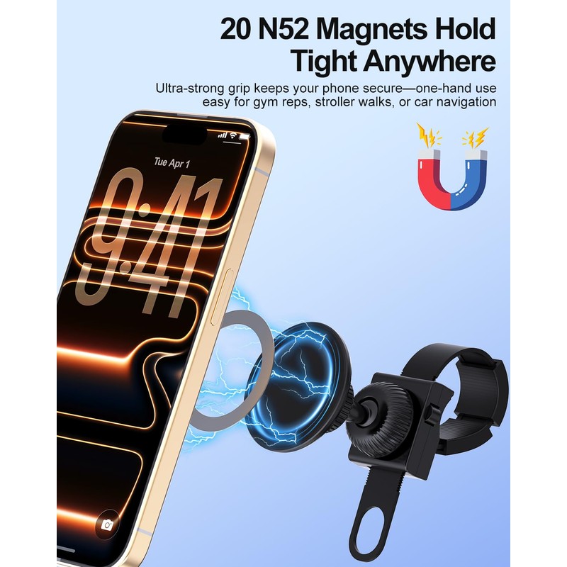 Vitog Gym Magnetic Phone Holder for MagSafe, 20X N52 Magnets,