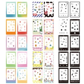 Pack of 30 Mini Photo Frame Stickers, 3 Inches, Beautiful Photo Film Stickers, Photo Border Stickers, Compatible with Instax Mini 12/11/9/8/7S/70/40/50S/90 EVO, Film Photo Frame Stickers