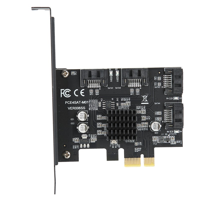 SATA3.0 to PCI E Expansion Card Black ABS 4 Port