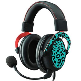 MightySkins Skin Compatible with Kingston HyperX Cloud II Gaming Headset - Teal Leopard | Protective, Durable, and Unique Vinyl Decal wrap Cover | Easy to Apply, Remove | Made in The USA