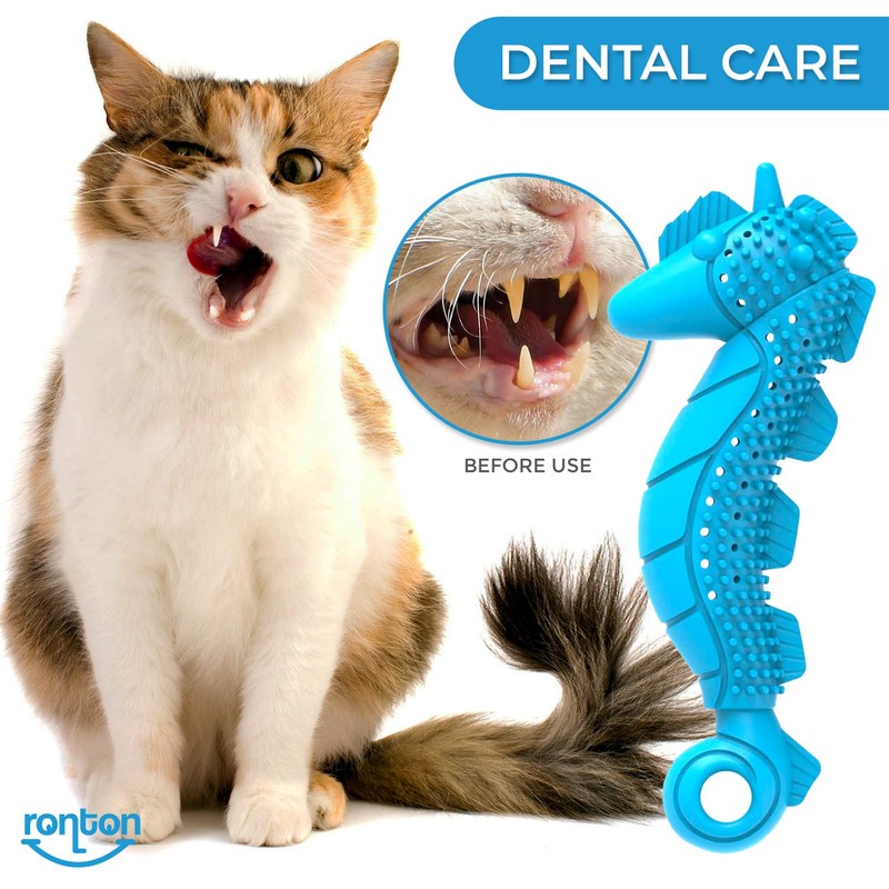 Ronton Cat Toothbrush Catnip Toy - Durable Hard Rubber -
