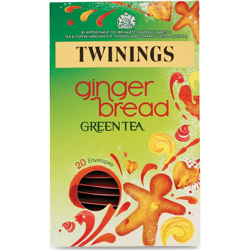 Twinings Gingerbread Green Tea, 80 Envelopes (Multipack of 4 x