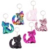 TOYANDONA Sequin Cat Key Ring, 6 Pieces, Sequin Key Ring,