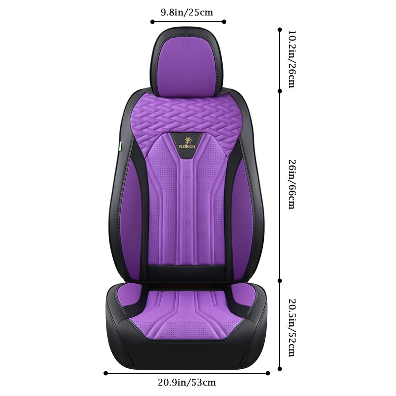 FLORICH Seat Covers for Cars, Waterproof Front Seat Covers, Purple