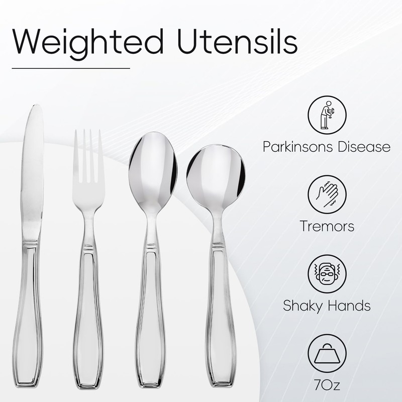 Weighted Utensils for Hand Tremors and Parkinsons Patients, Weighted Stainless