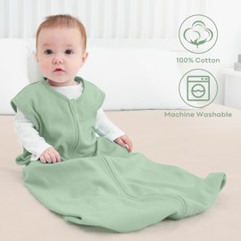 Yoofoss Pack of 2 Baby Summer Sleeping Bags, 100% Cotton Muslin, 1.0 Tog, Summer Sleeping Bag, Breathable Baby Sleeping Bag, 90 cm, for Boys, Girls, Newborns, 18-24 Months