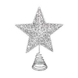 Gisela Graham White Iridescent Metal Wire Tree Top Star 20cm, One Size, JNS_447076