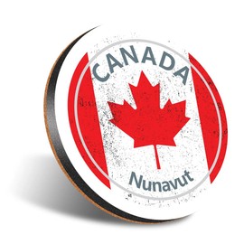 1 x Round Jumbo Size Coaster 12cm Nunavut Canada Flag Travel Holiday Cork Backed MDF Glossy Tea Coffee Accessory #59063