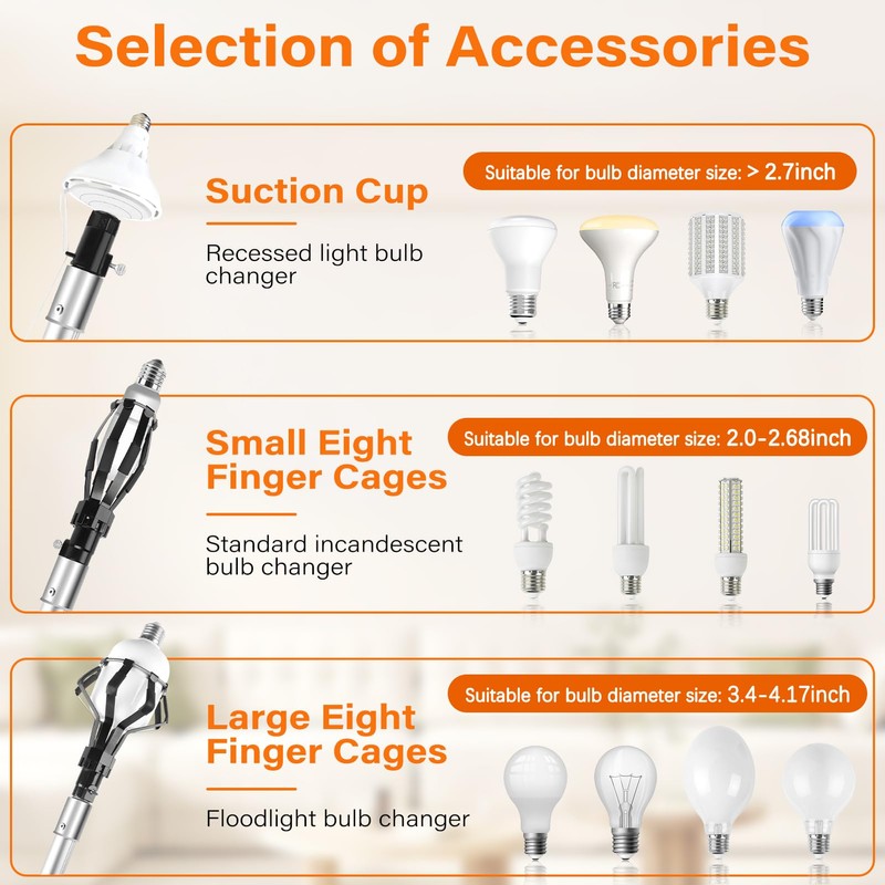 ACTREY Light Bulb Changer for High Ceilings with Extension Pole