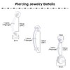QWALIT Clear Belly Button Rings Plastic Belly Button Rings Plastic