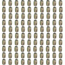 A'sTool Insert Nuts Embedded Screw Nuts Woodworking Hex Hole DIY No Brim 100pcs M4 M6 M8 (M4)