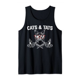 Cats And Tats Inking Tattoo Lover Tattooing Kitty Owner Tank Top