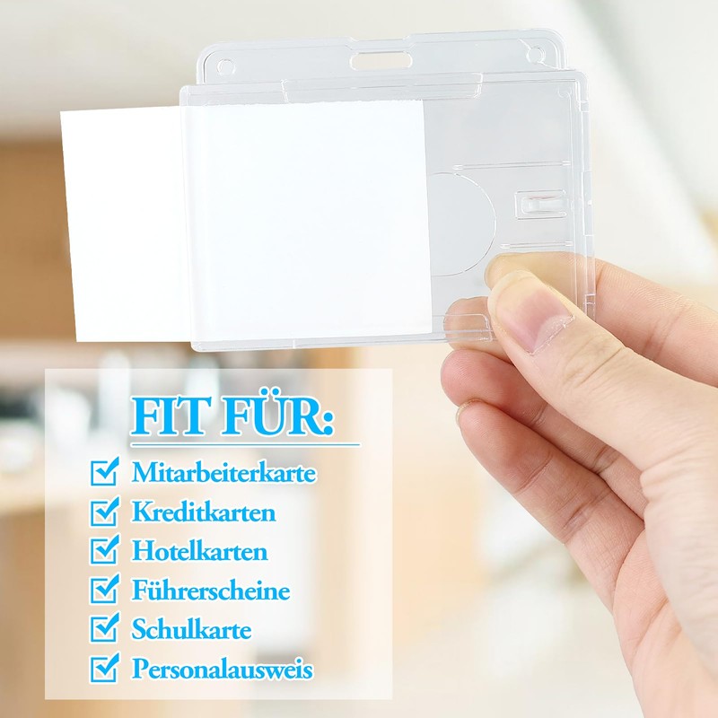 ID Card Holder, Pack of 2 Transparent Card Cases with