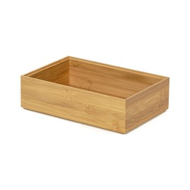 Compactor Bamboo Storage Box, Osaka Model, Rectangular, Dark Wood, 22.5 x 15 x H. 6.5 cm, RAN6964, Medium