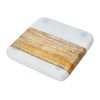 Creative Co-Op Marble & Acacia Wood, White & Natural, Set