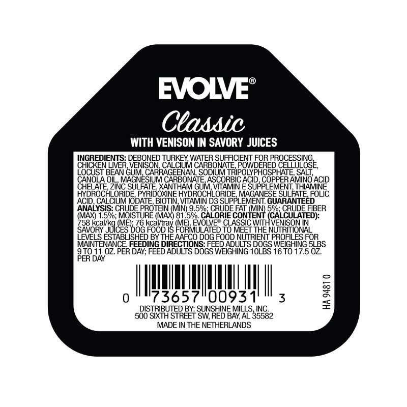 Evolve Classic Crafted Meals Venison Recipe Dog Food, 3.5 Ounce
