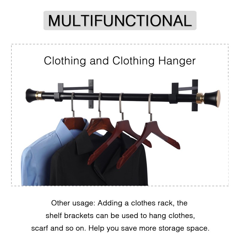 OVOV Closet Rod Bracket Heavy Duty 10 Inch Closet Shelf