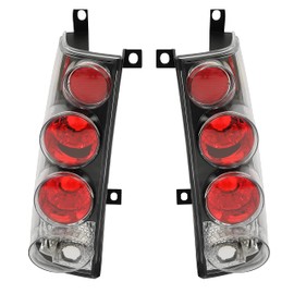 HECASA Tail Lights Assembly Pair Compatible with 1996-2002 GMC Savana Chevy Express 1500/2500/3500 Van Replacement Black Housing Clear Lens