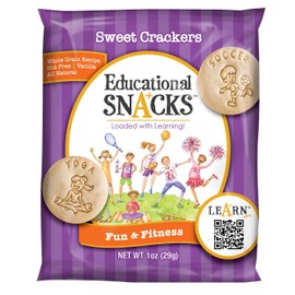 EDUCATIONAL SNACKS – Fun & Fitness Edition | Nut-Free, All-Natural Snacks for Kids | Promote 50+ Activities, Sports & Exercises – Different Mix in Every Bag | 24-Pack for Sports Teams, Camps & Active Play