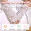 Tidyworm Women's Lace Gloves, Fingerless, UV Protection, Summer, Stylish, Floral