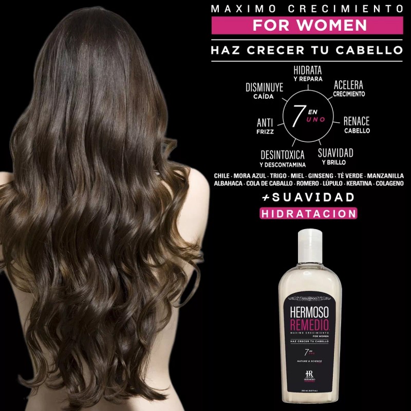 HR Hermoso Remedio Duo Shampoo Anticaida Crecimiento Reparador Cabello 7