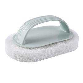 Handled Bath Scrubber, Bathroom Scouring Pad, Heavy Duty Neating Sponge Scrub Brush, Non-Scratch Remove Soap Scum, for Neating Shower Tile Bathtube Sink Spas Hot Tubs, Swimming Pool Step & Corner