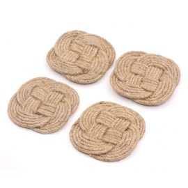 Roorkee Instruments India Jute Rope Coaster Set of Four-Nautical Gift-Beach Decor