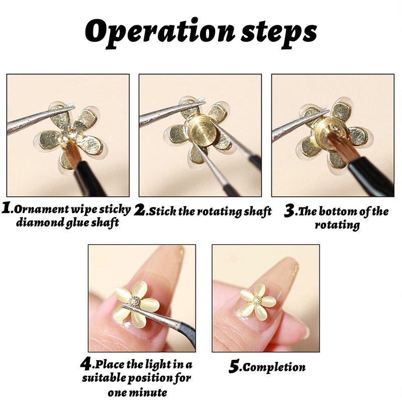 Nail Parts, Rotating Bearing, Nail Charm, Spin, Base, Rotating Tool,
