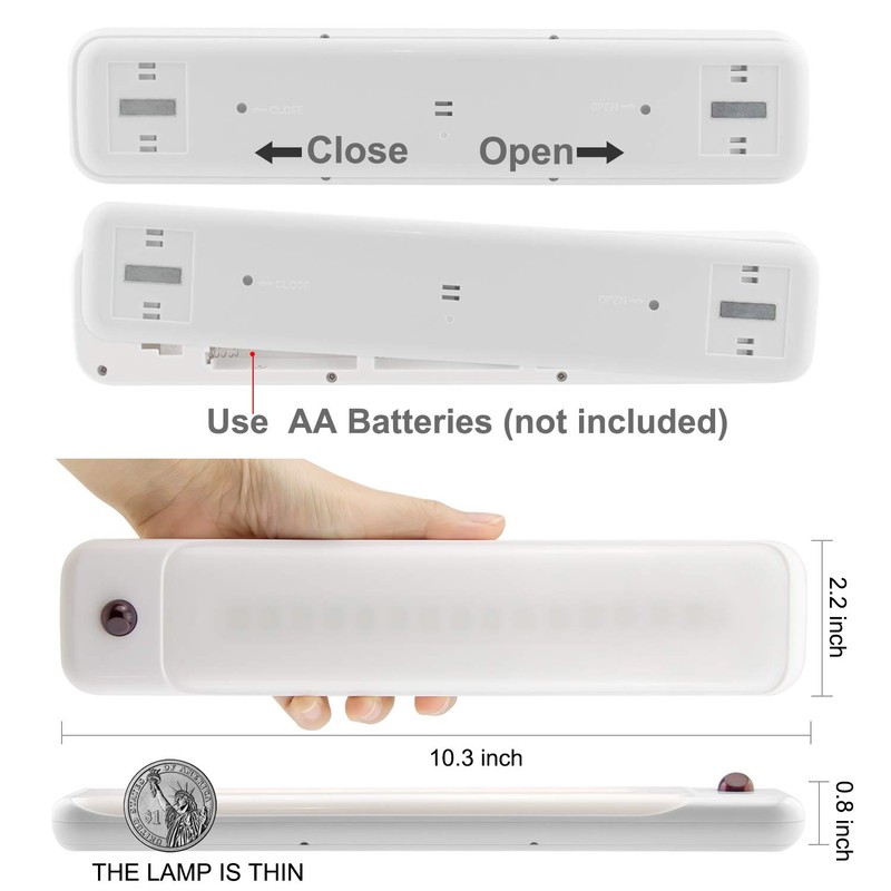 BIGMONAT Battery Operated Under Cabinet Lighting with Remote, Wireless Color