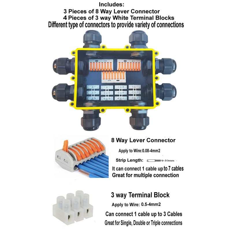 Sucre Auxiliary ® 24A 450V 8 Way Large Box IP68