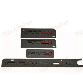 GM 2023-2024 GMC Canyon AT4 Emblems in Matte Black Red PT 86557055