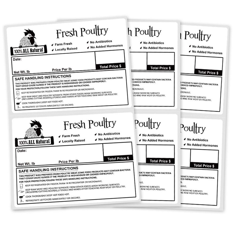 Morepack Poultry Freezer Labels, 50 Pcs 4x3 Inches
