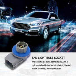 Yumfugu Pack-2 License Plate Light Sockets, Waterproof Vehicle Turn Signal Light Adapter, Wiring Harness Plug Connector Replacement, Compatible with Dodge Ram 1500 2500 3500 (Gray)